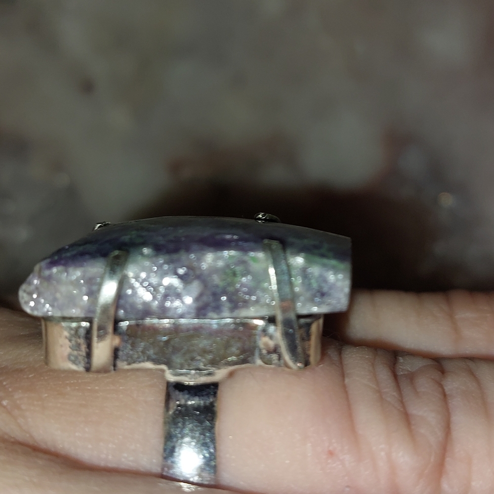 Lepidolite Rough Cut Ring - Picture 4 of 7